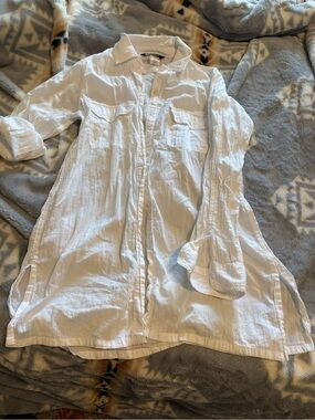 Ralph Lauren White Button-Front Shirt Dress